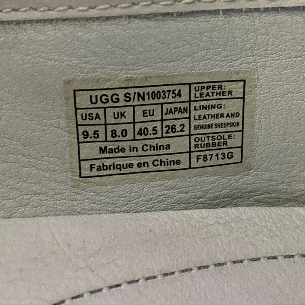 UGG  flat shoes women ballet light blue shine leather Sz# 9.5 NWOT